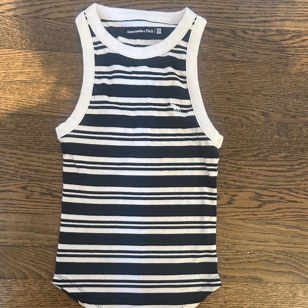 Abercrombie & Fitch Navy and White Striped Tank